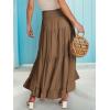 imageANRABESS Women Summer Maxi Skirt Elastic High Waist Flowy Boho Casual Tiered Aline Long Beach Skirts 2025 Trendy OutfitsCoffee
