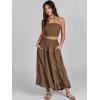 imageANRABESS Women Summer Maxi Skirt Elastic High Waist Flowy Boho Casual Tiered Aline Long Beach Skirts 2025 Trendy OutfitsCoffee