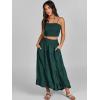 imageANRABESS Women Summer Maxi Skirt Elastic High Waist Flowy Boho Casual Tiered Aline Long Beach Skirts 2025 Trendy OutfitsDeep Green