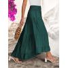 imageANRABESS Women Summer Maxi Skirt Elastic High Waist Flowy Boho Casual Tiered Aline Long Beach Skirts 2025 Trendy OutfitsDeep Green