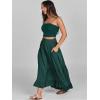 imageANRABESS Women Summer Maxi Skirt Elastic High Waist Flowy Boho Casual Tiered Aline Long Beach Skirts 2025 Trendy OutfitsDeep Green