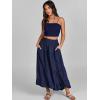imageANRABESS Women Summer Maxi Skirt Elastic High Waist Flowy Boho Casual Tiered Aline Long Beach Skirts 2025 Trendy OutfitsNavy Blue