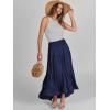 imageANRABESS Women Summer Maxi Skirt Elastic High Waist Flowy Boho Casual Tiered Aline Long Beach Skirts 2025 Trendy OutfitsNavy Blue