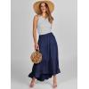 imageANRABESS Women Summer Maxi Skirt Elastic High Waist Flowy Boho Casual Tiered Aline Long Beach Skirts 2025 Trendy OutfitsNavy Blue