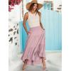 imageANRABESS Women Summer Maxi Skirt Elastic High Waist Flowy Boho Casual Tiered Aline Long Beach Skirts 2025 Trendy OutfitsPink
