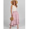 imageANRABESS Women Summer Maxi Skirt Elastic High Waist Flowy Boho Casual Tiered Aline Long Beach Skirts 2025 Trendy OutfitsPink