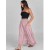 imageANRABESS Women Summer Maxi Skirt Elastic High Waist Flowy Boho Casual Tiered Aline Long Beach Skirts 2025 Trendy OutfitsPink
