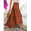 imageANRABESS Women Summer Maxi Skirt Elastic High Waist Flowy Boho Casual Tiered Aline Long Beach Skirts 2025 Trendy OutfitsRust