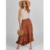 imageANRABESS Women Summer Maxi Skirt Elastic High Waist Flowy Boho Casual Tiered Aline Long Beach Skirts 2025 Trendy OutfitsRust