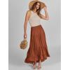 imageANRABESS Women Summer Maxi Skirt Elastic High Waist Flowy Boho Casual Tiered Aline Long Beach Skirts 2025 Trendy OutfitsRust