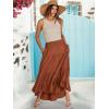 imageANRABESS Women Summer Maxi Skirt Elastic High Waist Flowy Boho Casual Tiered Aline Long Beach Skirts 2025 Trendy OutfitsRust