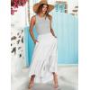 imageANRABESS Women Summer Maxi Skirt Elastic High Waist Flowy Boho Casual Tiered Aline Long Beach Skirts 2025 Trendy OutfitsWhite