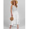 imageANRABESS Women Summer Maxi Skirt Elastic High Waist Flowy Boho Casual Tiered Aline Long Beach Skirts 2025 Trendy OutfitsWhite