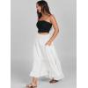 imageANRABESS Women Summer Maxi Skirt Elastic High Waist Flowy Boho Casual Tiered Aline Long Beach Skirts 2025 Trendy OutfitsWhite
