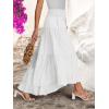 imageANRABESS Women Summer Maxi Skirt Elastic High Waist Flowy Boho Casual Tiered Aline Long Beach Skirts 2025 Trendy OutfitsWhite