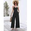 imageANRABESS Women V Neck Spaghetti Strap Wide Leg Dressy Jumpsuits 2025 Summer Casual One Piece Jumper Romper Outfits ampamp PocketsBlack