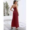 imageANRABESS Women V Neck Spaghetti Strap Wide Leg Dressy Jumpsuits 2025 Summer Casual One Piece Jumper Romper Outfits ampamp PocketsBurgundy