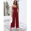 imageANRABESS Women V Neck Spaghetti Strap Wide Leg Dressy Jumpsuits 2025 Summer Casual One Piece Jumper Romper Outfits ampamp PocketsBurgundy