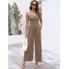 imageANRABESS Women V Neck Spaghetti Strap Wide Leg Dressy Jumpsuits 2025 Summer Casual One Piece Jumper Romper Outfits ampamp PocketsCoffee