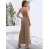 imageANRABESS Women V Neck Spaghetti Strap Wide Leg Dressy Jumpsuits 2025 Summer Casual One Piece Jumper Romper Outfits ampamp PocketsCoffee