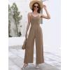 imageANRABESS Women V Neck Spaghetti Strap Wide Leg Dressy Jumpsuits 2025 Summer Casual One Piece Jumper Romper Outfits ampamp PocketsCoffee