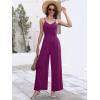 imageANRABESS Women V Neck Spaghetti Strap Wide Leg Dressy Jumpsuits 2025 Summer Casual One Piece Jumper Romper Outfits ampamp PocketsDark Purple