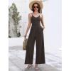 imageANRABESS Women V Neck Spaghetti Strap Wide Leg Dressy Jumpsuits 2025 Summer Casual One Piece Jumper Romper Outfits ampamp PocketsDeep Brown