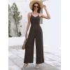 imageANRABESS Women V Neck Spaghetti Strap Wide Leg Dressy Jumpsuits 2025 Summer Casual One Piece Jumper Romper Outfits ampamp PocketsDeep Brown