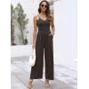 imageANRABESS Women V Neck Spaghetti Strap Wide Leg Dressy Jumpsuits 2025 Summer Casual One Piece Jumper Romper Outfits ampamp PocketsDeep Brown