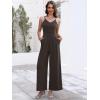 imageANRABESS Women V Neck Spaghetti Strap Wide Leg Dressy Jumpsuits 2025 Summer Casual One Piece Jumper Romper Outfits ampamp PocketsDeep Brown