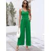 imageANRABESS Women V Neck Spaghetti Strap Wide Leg Dressy Jumpsuits 2025 Summer Casual One Piece Jumper Romper Outfits ampamp PocketsGrass Green
