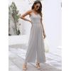 imageANRABESS Women V Neck Spaghetti Strap Wide Leg Dressy Jumpsuits 2025 Summer Casual One Piece Jumper Romper Outfits ampamp PocketsGrey