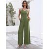 imageANRABESS Women V Neck Spaghetti Strap Wide Leg Dressy Jumpsuits 2025 Summer Casual One Piece Jumper Romper Outfits ampamp PocketsOlive Green