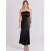 imageANRABESS Women Wedding Guest Maxi Dress Strapless Satin Tube Bodycon Backless Cocktail Formal Dresses 2025 FallBlack
