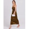 imageANRABESS Women Wedding Guest Maxi Dress Strapless Satin Tube Bodycon Backless Cocktail Formal Dresses 2025 FallBrown