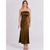 imageANRABESS Women Wedding Guest Maxi Dress Strapless Satin Tube Bodycon Backless Cocktail Formal Dresses 2025 FallBrown