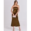 imageANRABESS Women Wedding Guest Maxi Dress Strapless Satin Tube Bodycon Backless Cocktail Formal Dresses 2025 FallBrown
