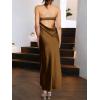imageANRABESS Women Wedding Guest Maxi Dress Strapless Satin Tube Bodycon Backless Cocktail Formal Dresses 2025 FallBrown