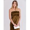imageANRABESS Women Wedding Guest Maxi Dress Strapless Satin Tube Bodycon Backless Cocktail Formal Dresses 2025 FallBrown