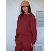 imageANRABESS Womens 2 Piece Outfits Lounge Sets Cropped Sweatshirt ampamp Joggers Fashion Sweatsuit Sweat Set 2025 Fall TravelWine Red