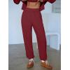 imageANRABESS Womens 2 Piece Outfits Lounge Sets Cropped Sweatshirt ampamp Joggers Fashion Sweatsuit Sweat Set 2025 Fall TravelWine Red