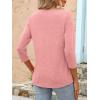 imageANRABESS Womens 34 Length Sleeve Tops 2025 Summer Tee TShirts Boat Neck Tunic Travel Basic Blouses Fall Fashion ClothesCoral