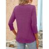 imageANRABESS Womens 34 Length Sleeve Tops 2025 Summer Tee TShirts Boat Neck Tunic Travel Basic Blouses Fall Fashion ClothesFuchsia