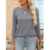 imageANRABESS Womens 34 Length Sleeve Tops 2025 Summer Tee TShirts Boat Neck Tunic Travel Basic Blouses Fall Fashion ClothesGrey