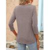 imageANRABESS Womens 34 Length Sleeve Tops 2025 Summer Tee TShirts Boat Neck Tunic Travel Basic Blouses Fall Fashion ClothesLight Coffee