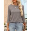 imageANRABESS Womens 34 Length Sleeve Tops 2025 Summer Tee TShirts Boat Neck Tunic Travel Basic Blouses Fall Fashion ClothesLight Khaki
