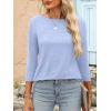 imageANRABESS Womens 34 Length Sleeve Tops 2025 Summer Tee TShirts Boat Neck Tunic Travel Basic Blouses Fall Fashion ClothesSky Blue