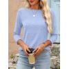 imageANRABESS Womens 34 Length Sleeve Tops 2025 Summer Tee TShirts Boat Neck Tunic Travel Basic Blouses Fall Fashion ClothesSky Blue