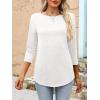 imageANRABESS Womens 34 Length Sleeve Tops 2025 Summer Tee TShirts Boat Neck Tunic Travel Basic Blouses Fall Fashion ClothesWhite