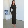 imageANRABESS Womens Bodycon Maxi Dress 2025 Fall Casual Flare Sleeve Crewneck Lounge Comfy Sexy Ribbed Knit Long Sweater DressBlack